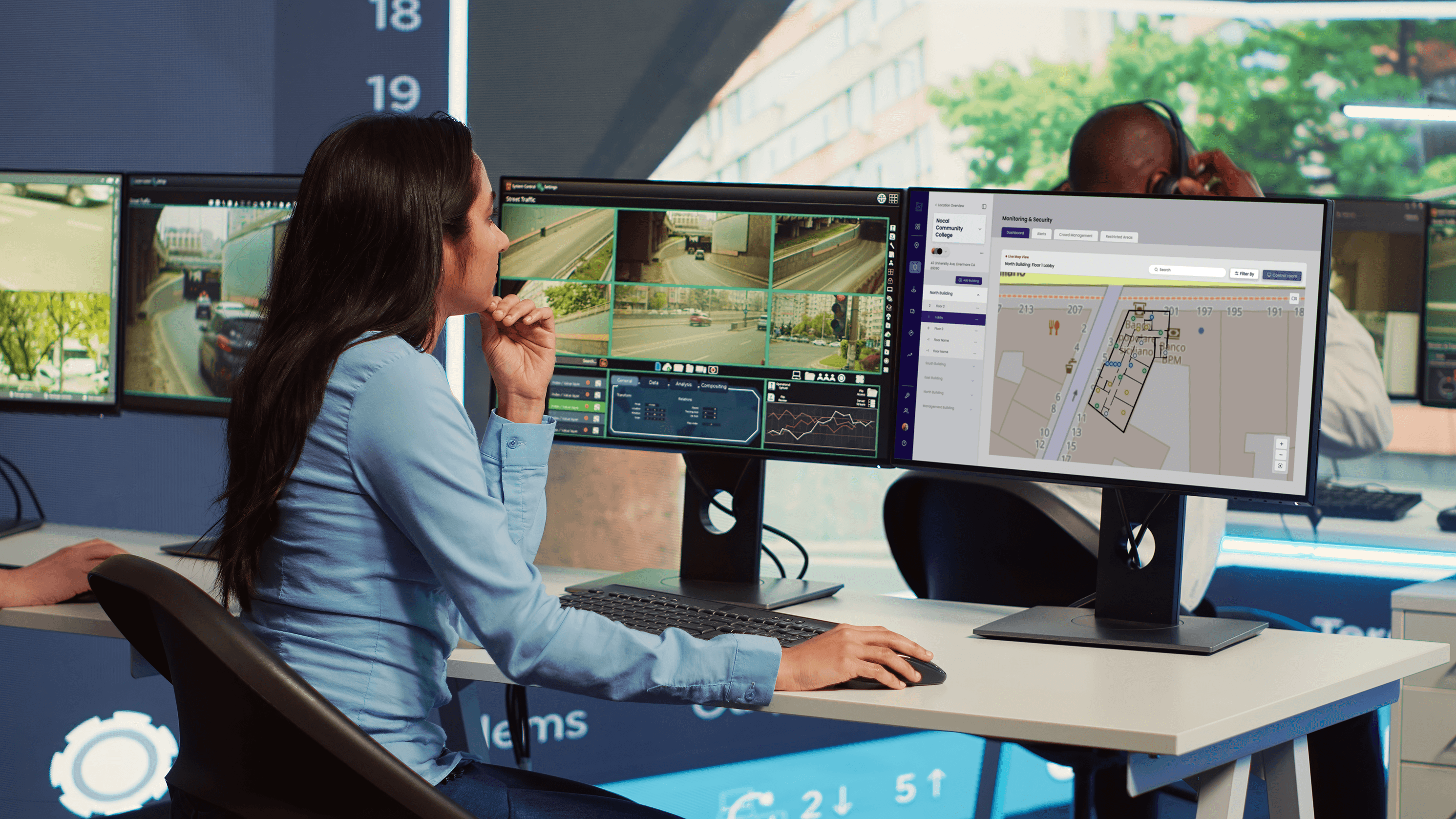 Operator monitoring security and indoor mapping systems