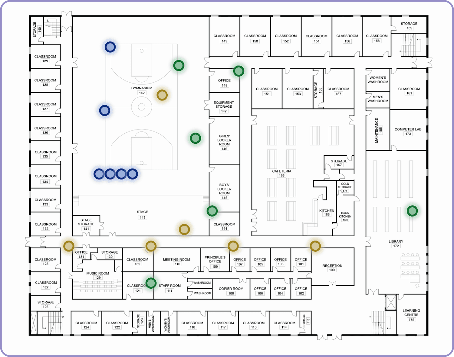 Real-time visibility of people and assets - Floor map with people location