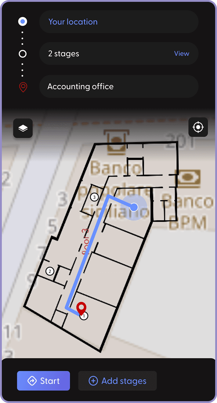 ION App - Location screen