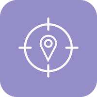 Location pin, target sign