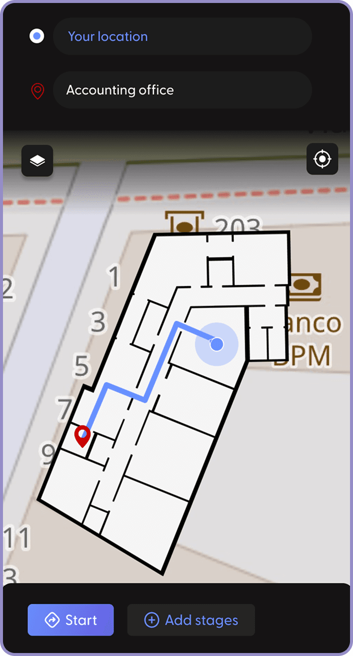 ION App - Location screen