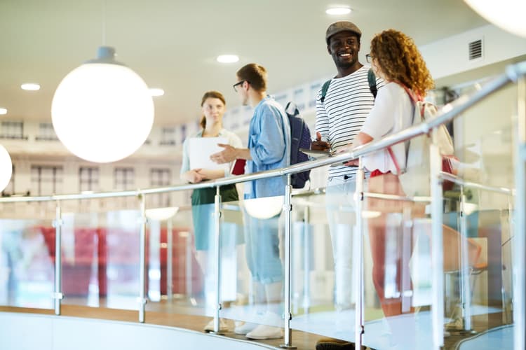 Students Talking In School Setting