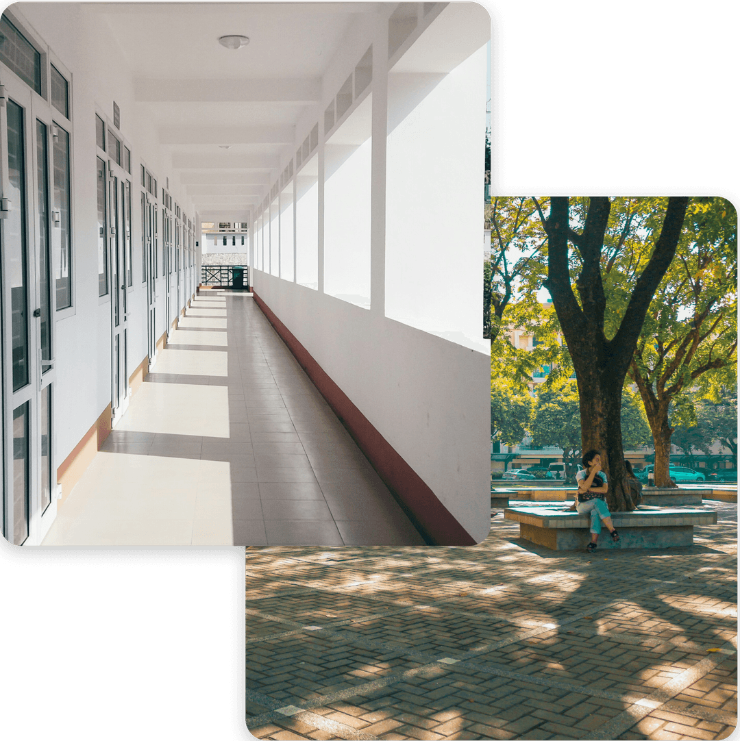 Office hallway, outside